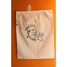 Büyük Boy Chef Baskılı Askılı Bakliyat & Ekmek Torbası 50x40cm