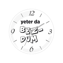 Karadeniz Yeter Da Bez Dum Çap 30 Bombeli Gerçek Cam Duvar Saati Siyah