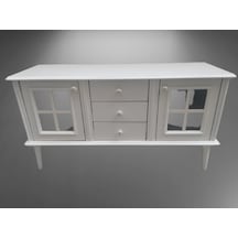 Bengimobilya Tv Sehpası Windovs Model Pencere Ahşap Kayın Torna Retro Ayak Bey