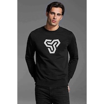 Counter Strike Global Baskılı Siyah Erkek Örme Sweatshirt (528574242)