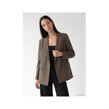 LC Waikiki Alıta Cıty Farkıyla Lcw Studıo Kahverengi Poliviskon Düz Standart & Regular Kadın Blazer Ceket Kahverengi - 929217537 Kahverengi