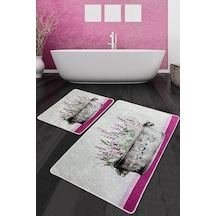Polipra Banyo Halısı Djt 2 Li Set Beyaz - Pembe