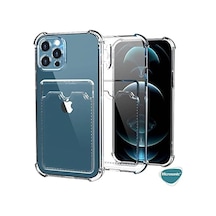 Apple İphone 13 İçin Card Slot Shock Kılıf Siyah İphone 13 İle Uyumlu Kılıf - Siyah 50 x 22