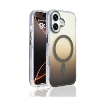 Zore İphone 17 Kılıf M-safe Şarj Özellikli Transparan Renk Geçişli Nvth Toros Kapak - Gri