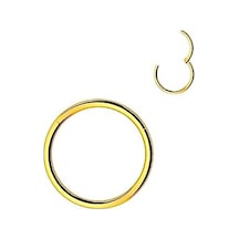 Cerrahi Çelik Tam Halka Klipsli Tragus, Helix Piercing Gold