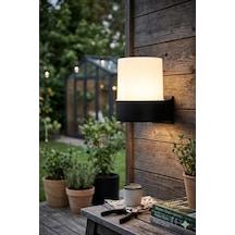 Tr Mars Bahçe Duvar Apliği - Zita Dış Mekan Aydınlatma Armatürü - 19 Cm E27 Duy - Ip54 Su Geçirmez Siyah/beyaz -
