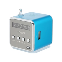 Geeroyoo Mavi Mini Hoparlör: Taşınabilir Tf Kart/usb Destekli, Fm Radyo, 3.5mm Girişli Müzik Çalar Bilgisayar, Telefon, Mp3 Uyumlu
