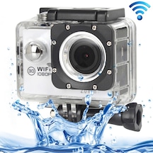 H16 1080p Taşınabilir Wifi Su Geçirmez Spor Kamera, 2.0 İnç Ekran, Generalplus 4248, 170 A+ Derece Geniş Açılı Lens, Destek Tf Kartını Beyaz