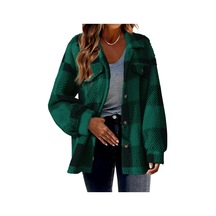 Yeni Sonbahar Ve Kış Kuzu Derisi Ceket Peluş Mont Yeşil Yeşil