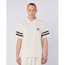 Kappa Porte Tee Erkek Ekru Regular Polo Yaka Tişört