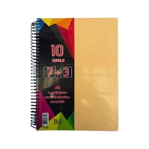 A4 Boy 7+3 Ayraçlı Defter Dersane Defteri 7 Kareli 3 Çizgili 250 Yaprak 10 Bölümlü Udep - Bej
