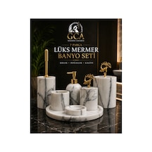 Gca 7 Parça Premium Mermer Banyo Seti Gri - 886704910