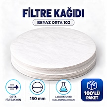 Filtre Kağıdı 150 Mm Beyaz Orta 102 100 Lü Paket