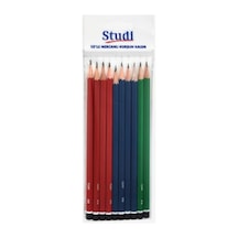 Studi Mercanlı Kurşun Kalem 10'lu Kampanyalı Kırmızı Lacivert Yeşil