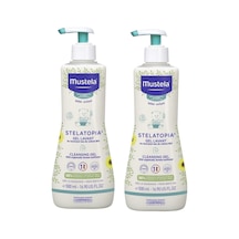 Mustela Stelatopia Cleansing Kuru Ciltler için Bebek Krem Şampuan 2 x 500 ML Mustela Stelatopia Cleansing Kuru Ciltler için Bebek Krem Şampuan 2 x 500 ML