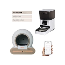 Groove Ti+ Wi-fi Akıllı Otomatik Kedi Tuvaleti Kahverengi + Petfit Elevate X 4l Wi-fi Akıllı Otomatik Mama Kabı Besleme Ünitesi Bundle