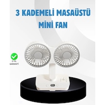 Sessiz Çalışan Usb Şarjlı Çift Kafalı Masaüstü Fan - Ev Ve Ofis İçin