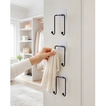 Astraltech 3'lü Duvar Tipi Yapışkanlı Askılık Pratik Set Çok Renkli