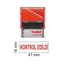 Trodat İmprint 12 "kontrol Edildi Kaşesi" Kırmızı Mürekkep Diğer