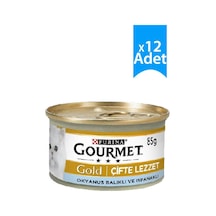 Purina Gourmet Gold Çifte Lezzet Balık ve Ispanaklı Yetişkin Kedi Konservesi 12 x 85 G