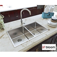 Bloom Loft 2 Gözlü Paslanmaz Çelik Eviye 34 / 34 x 70 CM