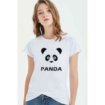 Panda Baskılı Beyaz Kadın Tshirt (534305597)