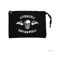 Avenged Sevenfold Classic Siyah Clutch Astarlı Cüzdan / El Çantası