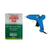1 KG Somafix Kalın Şeffaf Mum Silikon 11.3x300 MM + 60 W Tabanca