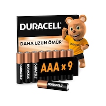 Duracell Kalem Pil Alkalin Aaa 9'lu Paket