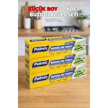 30 Adet Küçük Boy Buzdolabı Poşeti - Ekstra Sağlam - Sızdırmaz - Buzluk Poşeti - 20x30cm