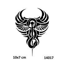 Airbrush Tattoo Yılanlı Kanat Yapışkanlı Stencil Süsleme Ve Boyama Kalıbı