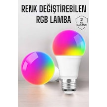 Renk Değiştirebilen Rgb Işıklı Led Ampul A+enerji 10 Watt Led Işık - Lisinya