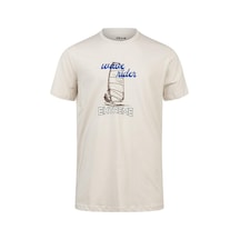 2as Alex Baskılı Erkek Sıfır Yaka T-shirt 042 Kum