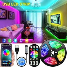 App 5050rgb Usb Bluetooth Işık Şeridi 5 V Rgb Led Lamba Şerit Esnek Işık Odası Dekorasyon Tv Arka Işık Diyot Bant Yes Battery&app 0.5m