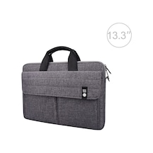 St08 El Evrak Çantası 13.3 İnç Laptop İçin Omuz Askısı Olmadan Taşıma Saklama Çantası Gri