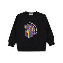 Civil Boys Zeka Küpü İguana Baskılı 2-5 Yaş Sweatshirt - Siyah