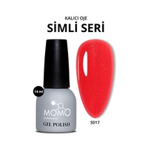 Momo Professional Kalıcı Oje S017 Hafif Simli Kırmızı 14 Ml