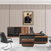 Çerçeveli Deri Atatürk Tablosu 45 Çerçeveli Tablo Işıklı Kumandalı 87x117 Cm Diğer