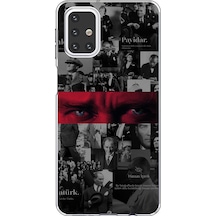 Samsung Galaxy M31s Uyumlu Atatürk Gözler Tasarım Baskılı Silikon Kılıf Renkli