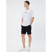 Koton Chino Şort Beli Bağlamalı Cepli Pamuklu Siyah 3sam40123hw 3SAM40123HW999 Siyah