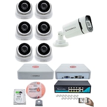 Ip Güvenlik Kamera Seti - 6 İç Mekan Ip Kamera, 1 Dış Mekan Ip Ka