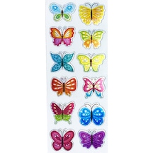 Sticker Kabartmalı Stiker Defter, Planlayıcı Etiket Kelebek Cb457 16x7 Cm