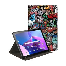 Butu Lenovo Uyumlu Tab M10 Gen 3 10.1 İnç 328f 360 Derece Döner Stand Fonksiyonu Desen Baskı Pu Deri Tablet Kılıfı Otomatik Uyandırma/uyku