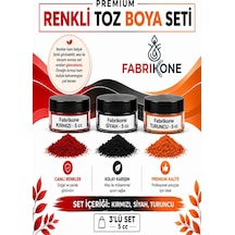 3'lü Set Premium Parafin Soya Wax Toz Mum Boyası Hobi Seti - 5 Cc Kırmızı, Siyah, Turuncu Bkfab3kst5g Karışık