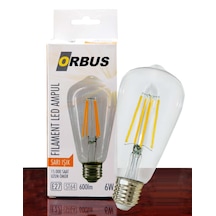 Orbus Orb-Stc6W 6W Saeı Işık E27 St64 600Lm 15.000 Saat Fılament