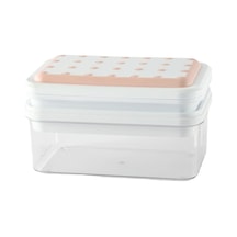 Çift Katmanlı Buz Küpü Makinesi Kalıp Kutusu Mutfak Pres Kapaklı Buz Tepsisi Bpa İçermez, Fda Sertifikası Yok - Pembe