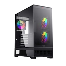 Havit CF925 Tamperli Cam 3 RGB Fanlı Oyuncu Bilgisayar Kasası Siyah