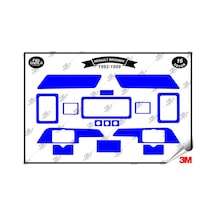 Renault Brodway 1992-1999 Torpido Konsol Trim Göğüs Maun Kaplama Set 16 Parça Mavi