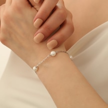 925 Ayar Gümüş 4 İncili Rodyumlu Bileklik-8mm