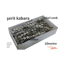 Paket 10 Metre Şerit Kabara Nikel Renk Raptiye Çivi Koltuk Çivisi